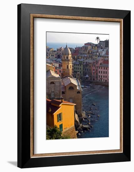 Europe, Italy, Vernazza. Cinque Terre Town of Vernazza, Italy-Kymri Wilt-Framed Photographic Print