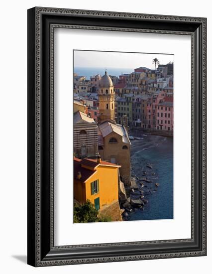 Europe, Italy, Vernazza. Cinque Terre Town of Vernazza, Italy-Kymri Wilt-Framed Photographic Print