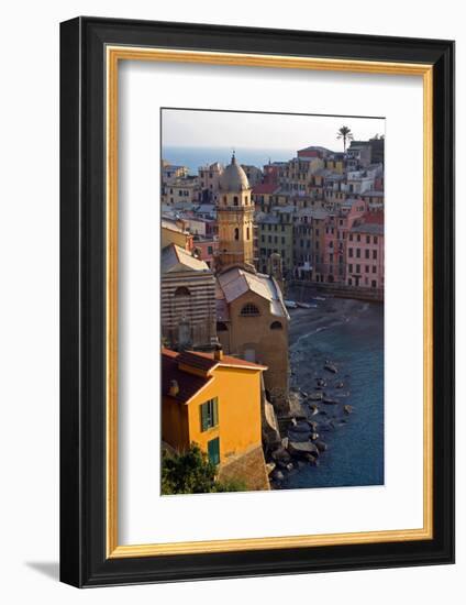 Europe, Italy, Vernazza. Cinque Terre Town of Vernazza, Italy-Kymri Wilt-Framed Photographic Print