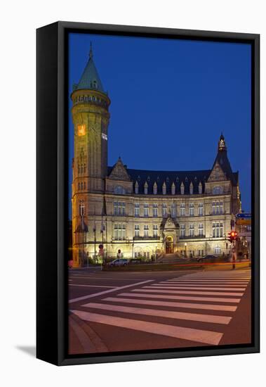 Europe, Luxembourg, Luxembourg City, Place De Metz, Bank Museum, Evening-Chris Seba-Framed Premier Image Canvas