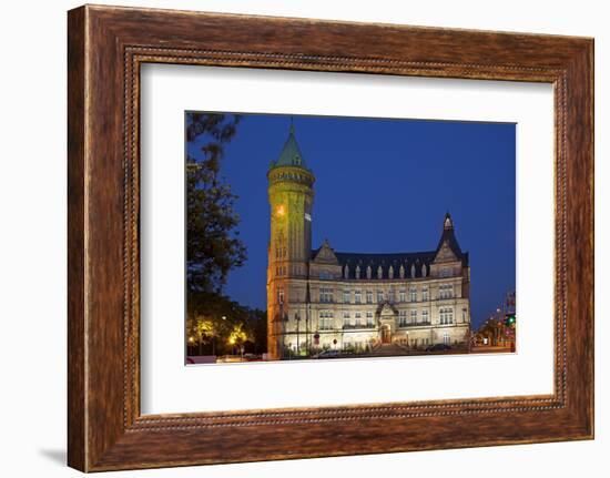 Europe, Luxembourg, Luxembourg City, Place De Metz, Bank Museum, Evening-Chris Seba-Framed Photographic Print