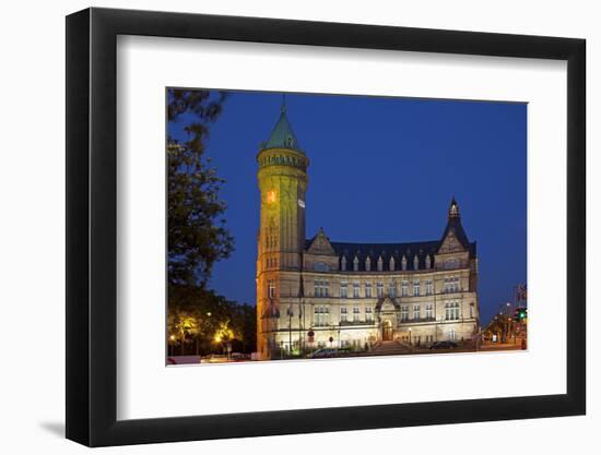 Europe, Luxembourg, Luxembourg City, Place De Metz, Bank Museum, Evening-Chris Seba-Framed Photographic Print