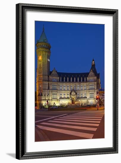 Europe, Luxembourg, Luxembourg City, Place De Metz, Bank Museum, Evening-Chris Seba-Framed Photographic Print