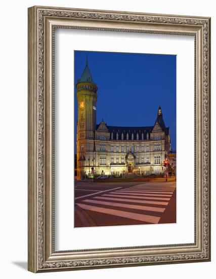 Europe, Luxembourg, Luxembourg City, Place De Metz, Bank Museum, Evening-Chris Seba-Framed Photographic Print