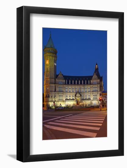 Europe, Luxembourg, Luxembourg City, Place De Metz, Bank Museum, Evening-Chris Seba-Framed Photographic Print