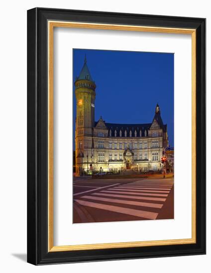 Europe, Luxembourg, Luxembourg City, Place De Metz, Bank Museum, Evening-Chris Seba-Framed Photographic Print