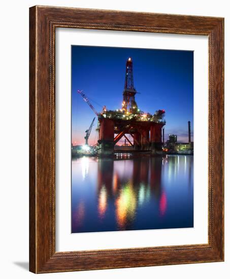 Europe, Maltese Islands, Malta. an Oil Rig at the Ship Repairing Site.-Ken Scicluna-Framed Photographic Print