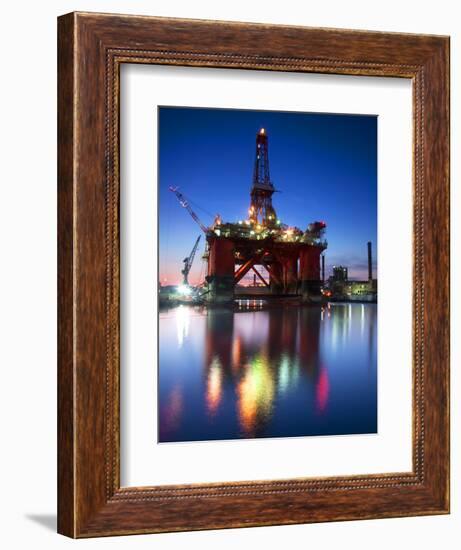 Europe, Maltese Islands, Malta. an Oil Rig at the Ship Repairing Site.-Ken Scicluna-Framed Photographic Print