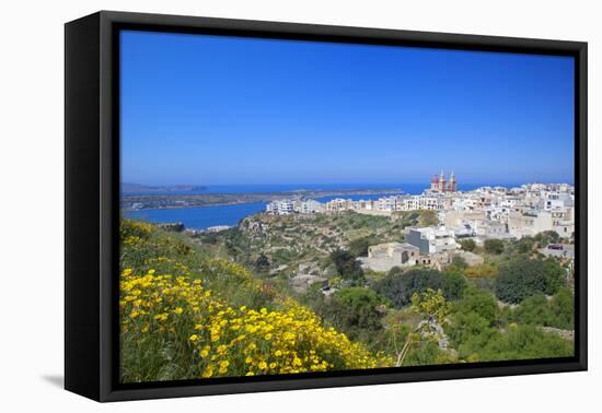 Europe, Maltese Islands, Malta. the Village of Melllieha Overlooking the Sea.-Ken Scicluna-Framed Premier Image Canvas