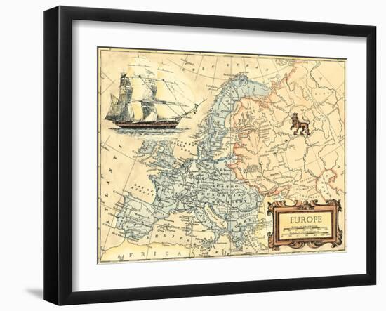 Europe Map-Vision Studio-Framed Art Print