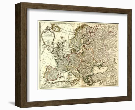 Europe - Panoramic Map-Lantern Press-Framed Art Print