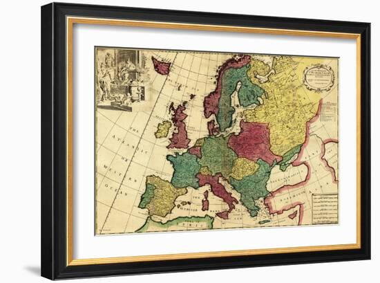 Europe - Panoramic Map-Lantern Press-Framed Art Print