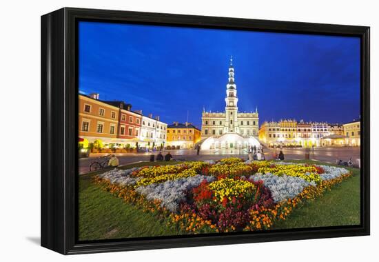 Europe, Poland, Zamosc, Rynek Wielki, Old Town Square, Town Hall, Unesco-Christian Kober-Framed Premier Image Canvas