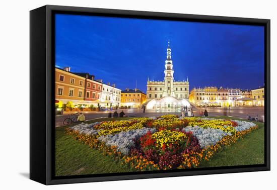 Europe, Poland, Zamosc, Rynek Wielki, Old Town Square, Town Hall, Unesco-Christian Kober-Framed Premier Image Canvas