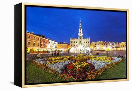 Europe, Poland, Zamosc, Rynek Wielki, Old Town Square, Town Hall, Unesco-Christian Kober-Framed Premier Image Canvas