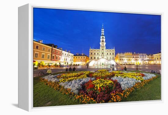 Europe, Poland, Zamosc, Rynek Wielki, Old Town Square, Town Hall, Unesco-Christian Kober-Framed Premier Image Canvas