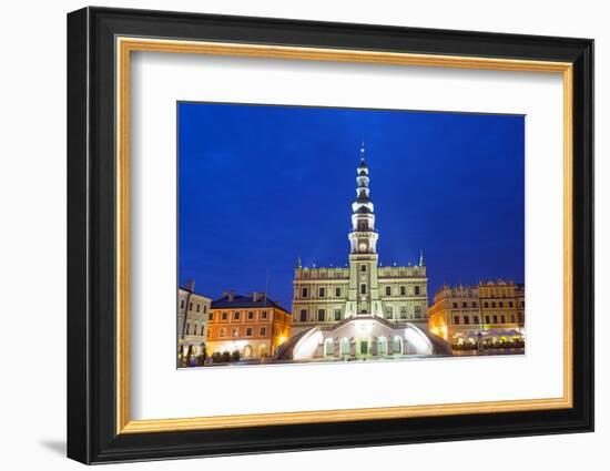 Europe, Poland, Zamosc, Rynek Wielki, Old Town Square, Town Hall, Unesco-Christian Kober-Framed Photographic Print