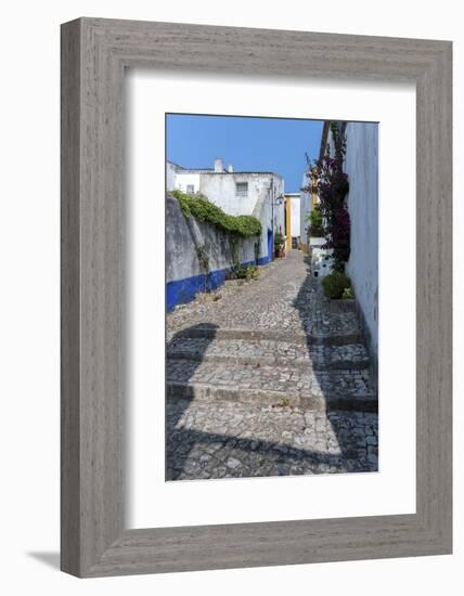 Europe, Portugal, Obidos, Cobblestone Street-Lisa S. Engelbrecht-Framed Photographic Print