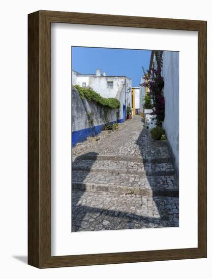 Europe, Portugal, Obidos, Cobblestone Street-Lisa S. Engelbrecht-Framed Photographic Print