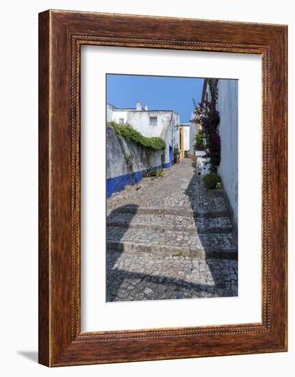 Europe, Portugal, Obidos, Cobblestone Street-Lisa S. Engelbrecht-Framed Photographic Print