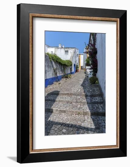 Europe, Portugal, Obidos, Cobblestone Street-Lisa S. Engelbrecht-Framed Photographic Print