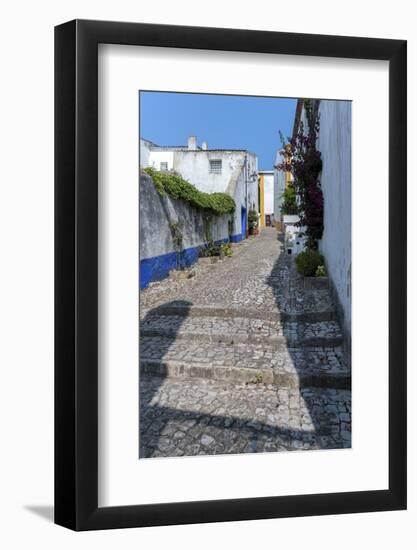 Europe, Portugal, Obidos, Cobblestone Street-Lisa S. Engelbrecht-Framed Photographic Print