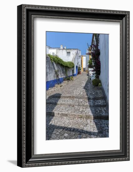 Europe, Portugal, Obidos, Cobblestone Street-Lisa S. Engelbrecht-Framed Photographic Print