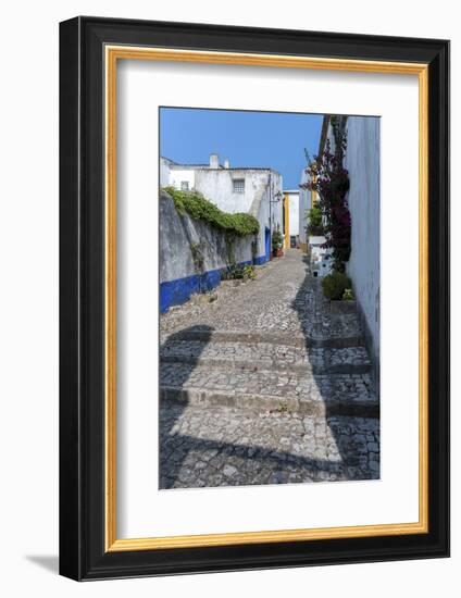 Europe, Portugal, Obidos, Cobblestone Street-Lisa S. Engelbrecht-Framed Photographic Print