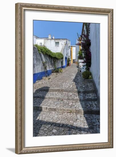 Europe, Portugal, Obidos, Cobblestone Street-Lisa S. Engelbrecht-Framed Photographic Print