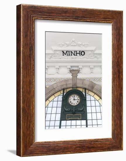 Europe, Portugal, Oporto, Clock in Train Station-Lisa S. Engelbrecht-Framed Photographic Print