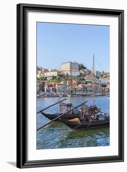 Europe, Portugal, Oporto, Douro River, Rabelo Boats-Lisa S. Engelbrecht-Framed Photographic Print