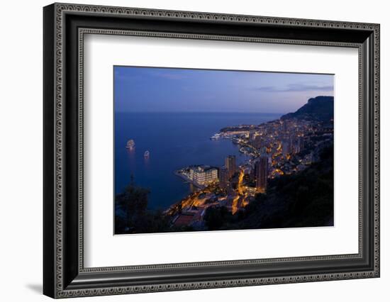 Europe, Principality Monaco, Monte Carlo, Town View, Evening-Chris Seba-Framed Photographic Print