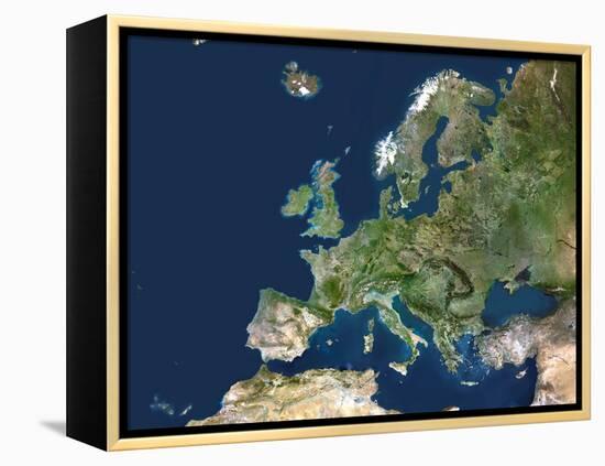 Europe, Satellite Image-PLANETOBSERVER-Framed Premier Image Canvas