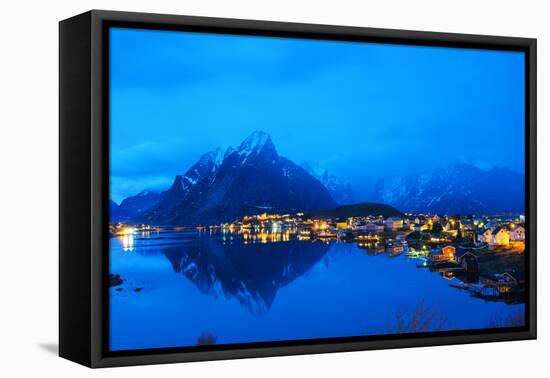 Europe, Scandinavia, Norway, Lofoten Islands, Moskenesoy, Reine-Christian Kober-Framed Premier Image Canvas