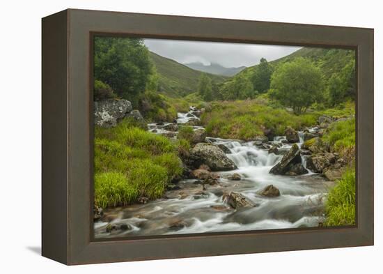 Europe, Scotland, Cairngorm National Park. Mountain Stream Cascade-Cathy & Gordon Illg-Framed Premier Image Canvas