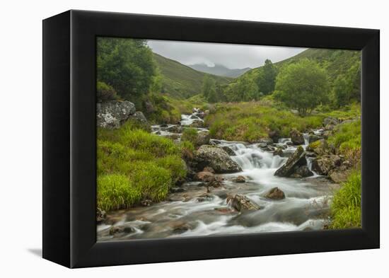 Europe, Scotland, Cairngorm National Park. Mountain Stream Cascade-Cathy & Gordon Illg-Framed Premier Image Canvas