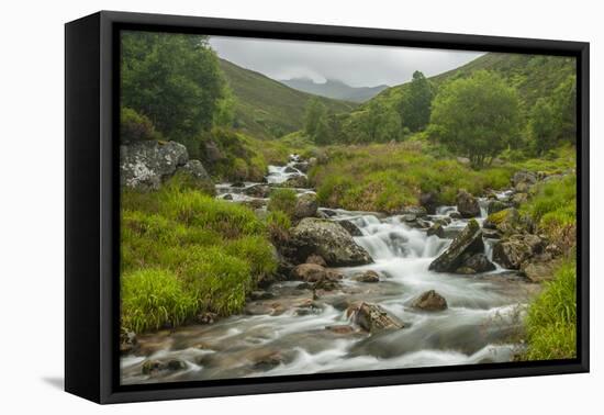 Europe, Scotland, Cairngorm National Park. Mountain Stream Cascade-Cathy & Gordon Illg-Framed Premier Image Canvas