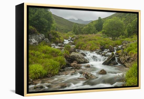 Europe, Scotland, Cairngorm National Park. Mountain Stream Cascade-Cathy & Gordon Illg-Framed Premier Image Canvas