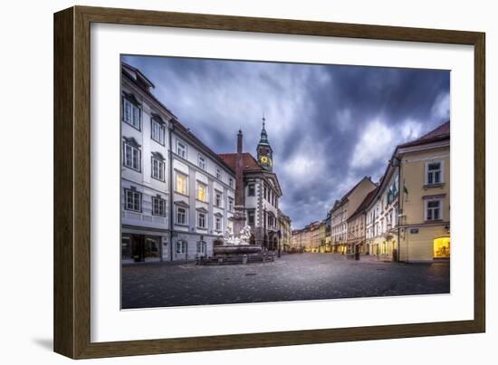 Europe, Slovenia, Ljubljana - Town Hall And The Main Square Of The Capital Of Slovenia-Aliaume Chapelle-Framed Photographic Print