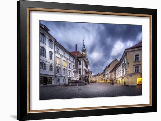 Europe, Slovenia, Ljubljana - Town Hall And The Main Square Of The Capital Of Slovenia-Aliaume Chapelle-Framed Photographic Print