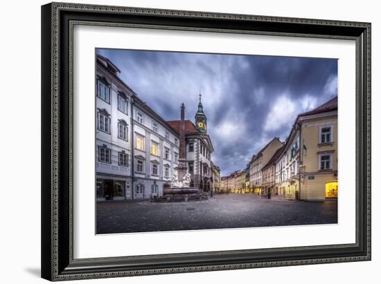 Europe, Slovenia, Ljubljana - Town Hall And The Main Square Of The Capital Of Slovenia-Aliaume Chapelle-Framed Photographic Print