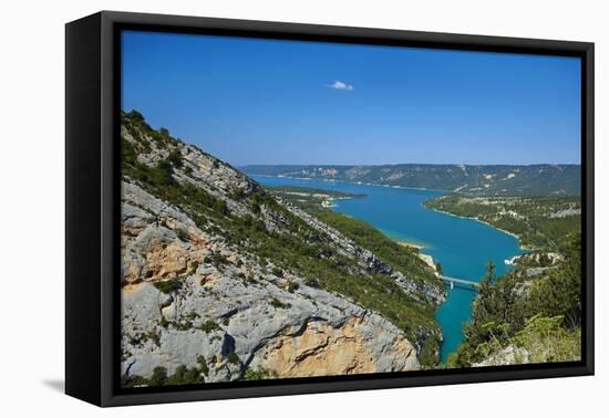 Europe, South of France, Provence, Verdon Gorge, Lake Lac Ste. Croix-Chris Seba-Framed Premier Image Canvas