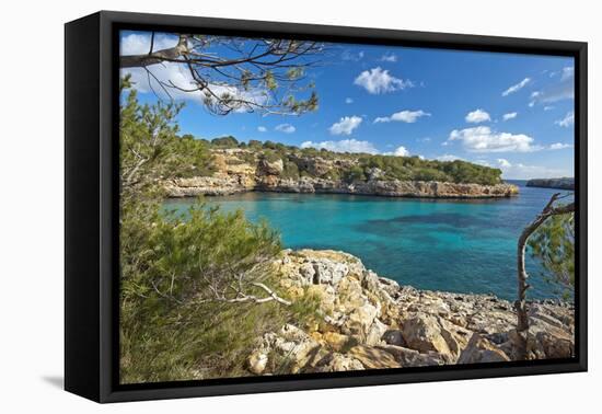 Europe, Spain, Majorca, Bathing Bay Cala Na Sau-Chris Seba-Framed Premier Image Canvas
