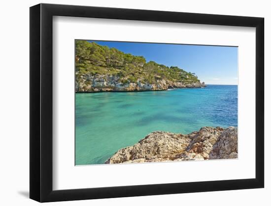 Europe, Spain, Majorca, Cliff-Lined Bay Platja D'Or-Chris Seba-Framed Photographic Print