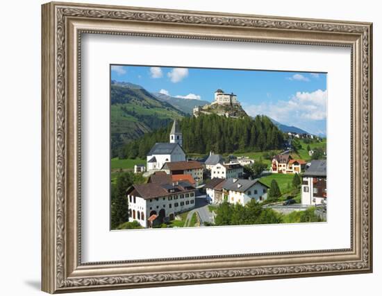 Europe, Switzerland, Graubunden, Engadine, Scuol Tarasp, Scuol Castle, (Schloss Tarasp)-Christian Kober-Framed Photographic Print