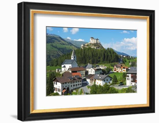 Europe, Switzerland, Graubunden, Engadine, Scuol Tarasp, Scuol Castle, (Schloss Tarasp)-Christian Kober-Framed Photographic Print