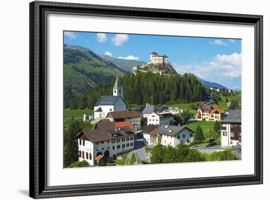 Europe, Switzerland, Graubunden, Engadine, Scuol Tarasp, Scuol Castle, (Schloss Tarasp)-Christian Kober-Framed Photographic Print