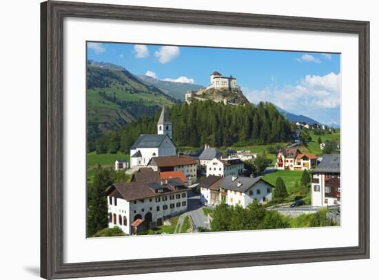 Europe, Switzerland, Graubunden, Engadine, Scuol Tarasp, Scuol Castle, (Schloss Tarasp)-Christian Kober-Framed Photographic Print