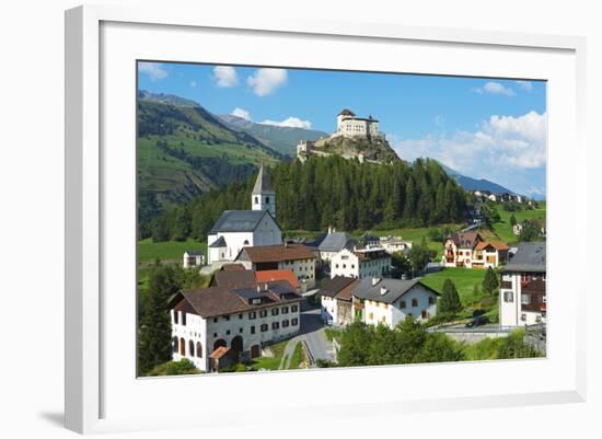 Europe, Switzerland, Graubunden, Engadine, Scuol Tarasp, Scuol Castle, (Schloss Tarasp)-Christian Kober-Framed Photographic Print