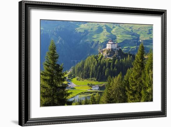 Europe, Switzerland, Graubunden, Engadine, Scuol Tarasp, Scuol Castle, (Schloss Tarasp)-Christian Kober-Framed Photographic Print